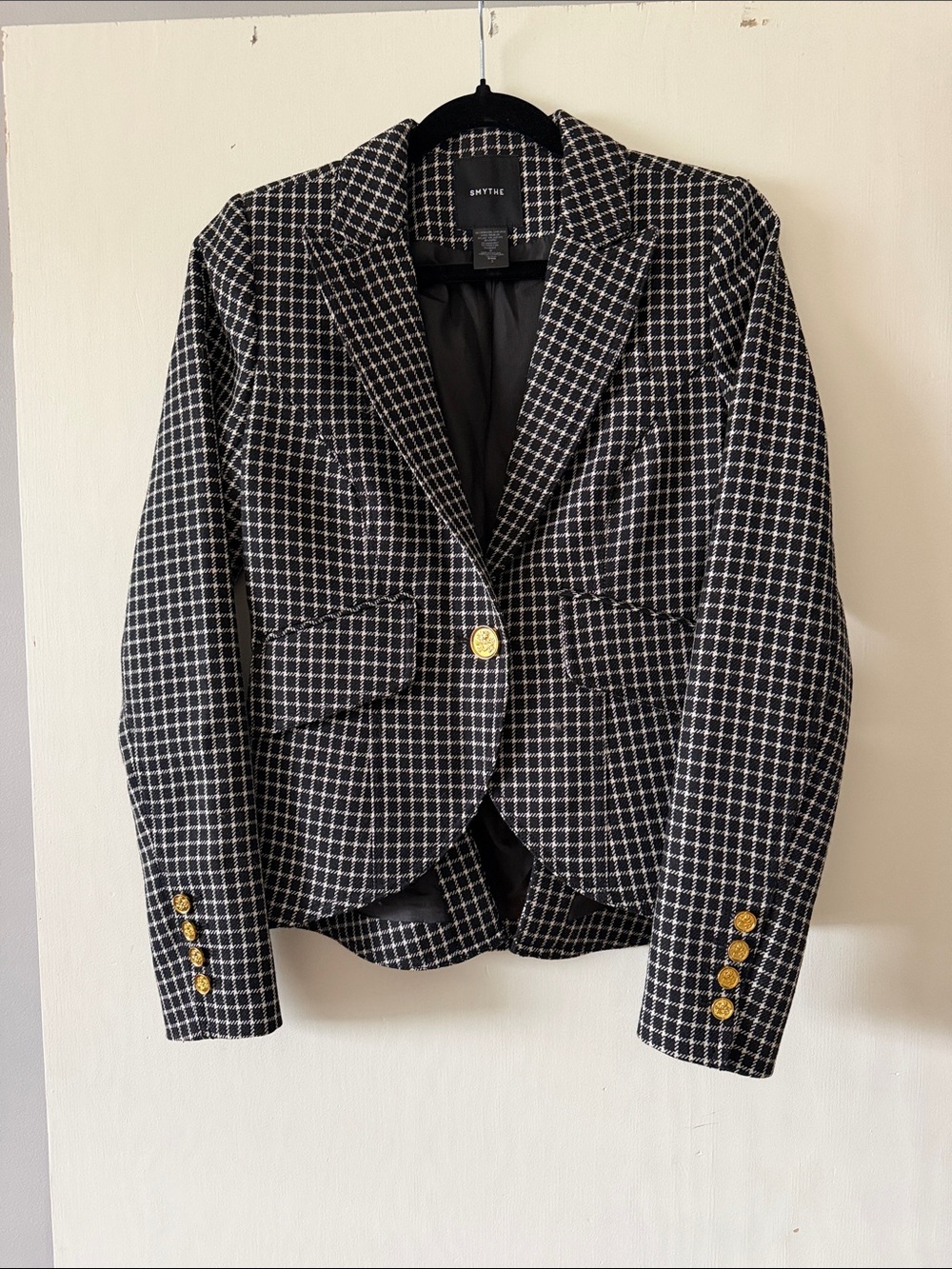 Smythe Black & White Windowpane Blazer